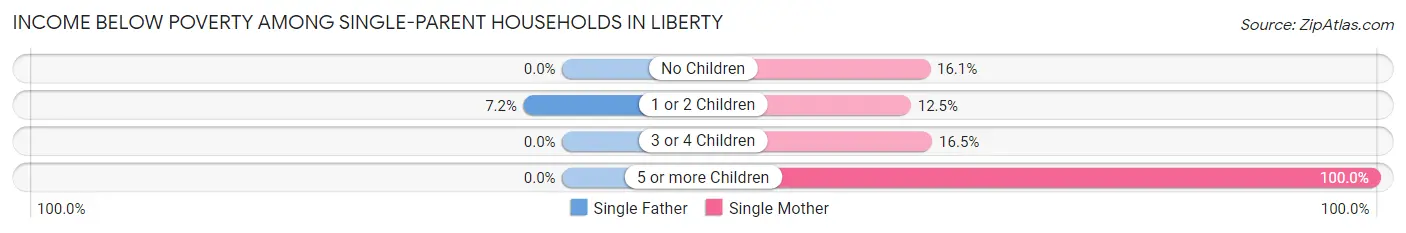 Income Below Poverty Among Single-Parent Households in Liberty