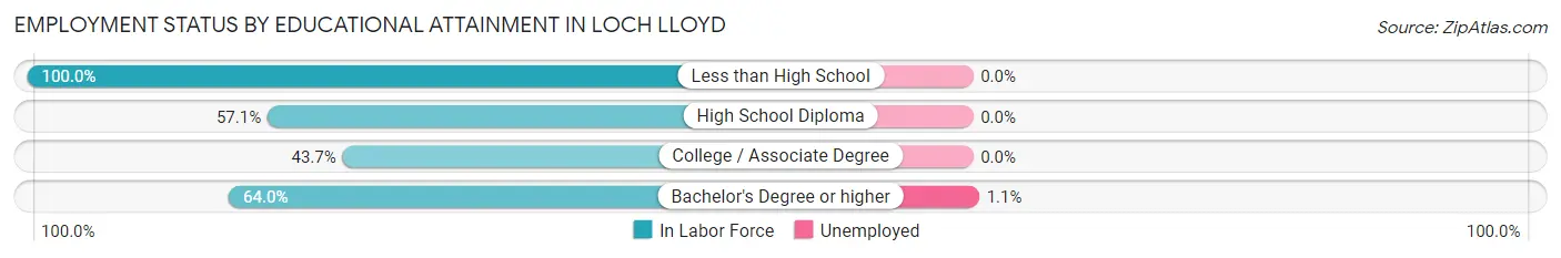 Employment Status by Educational Attainment in Loch Lloyd
