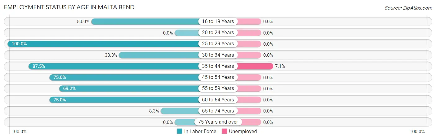 Employment Status by Age in Malta Bend