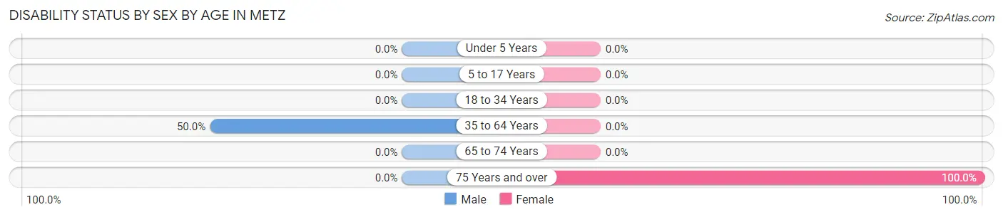 Disability Status by Sex by Age in Metz