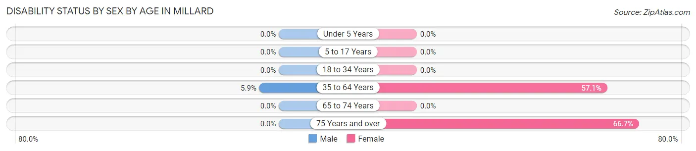 Disability Status by Sex by Age in Millard