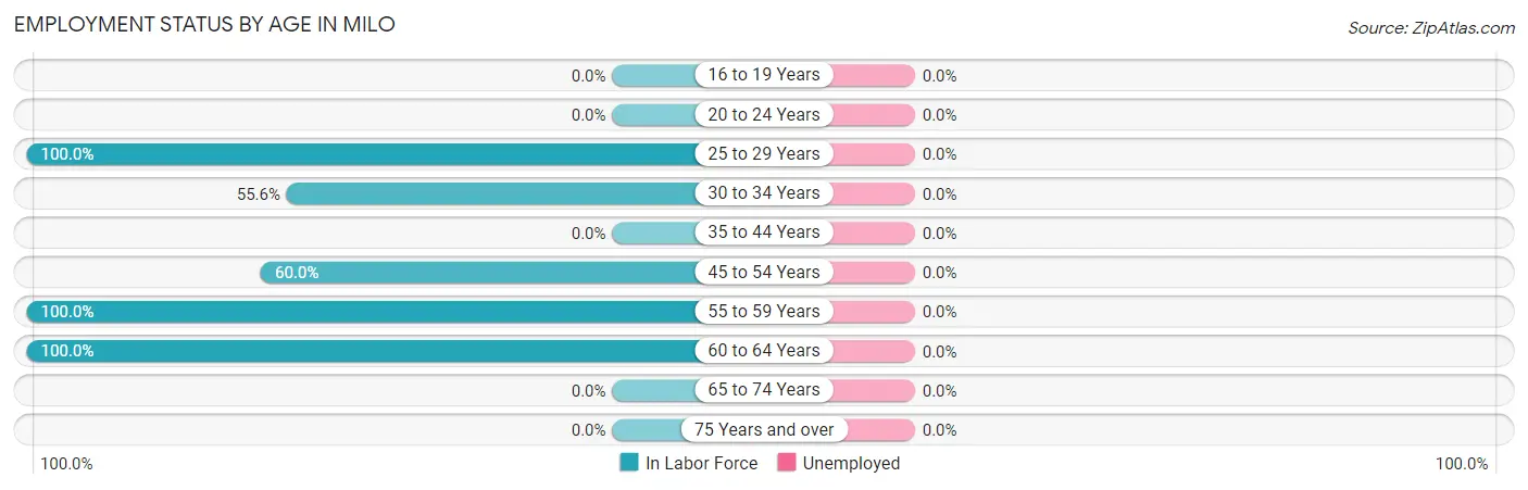 Employment Status by Age in Milo