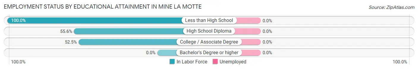 Employment Status by Educational Attainment in Mine La Motte