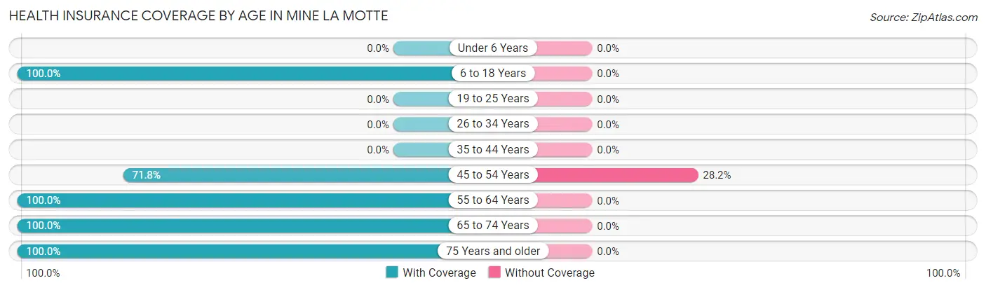 Health Insurance Coverage by Age in Mine La Motte