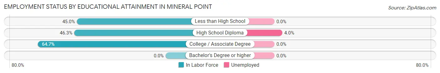Employment Status by Educational Attainment in Mineral Point