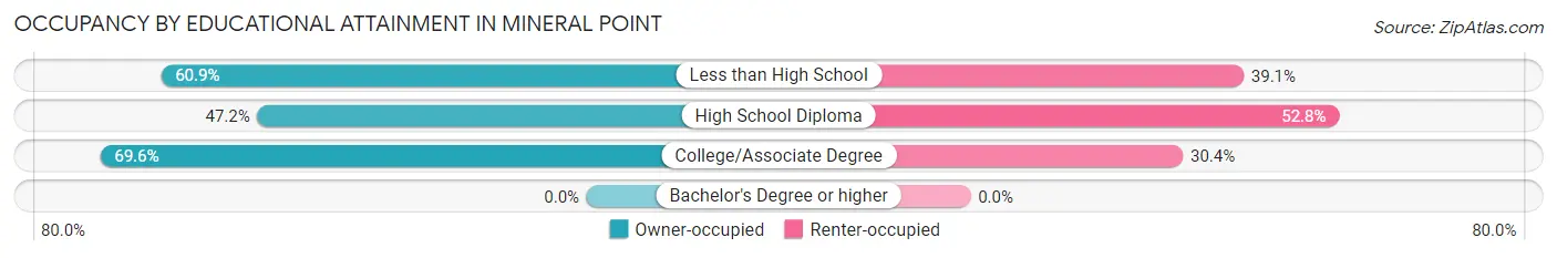 Occupancy by Educational Attainment in Mineral Point