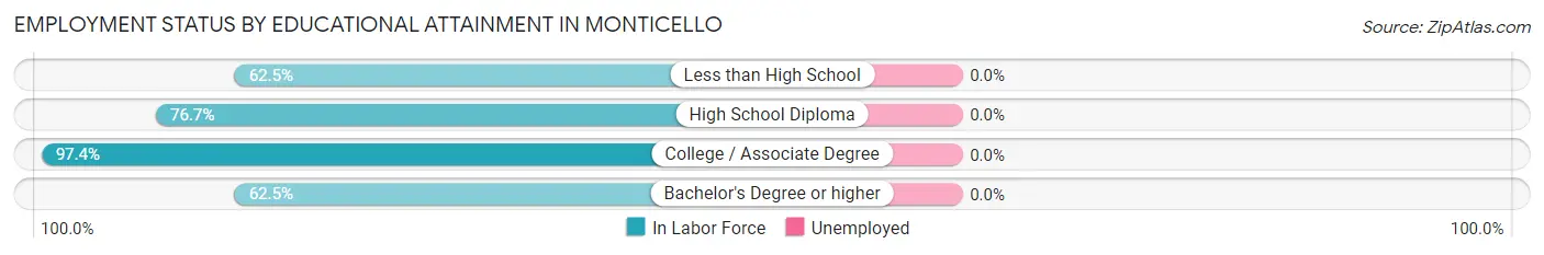 Employment Status by Educational Attainment in Monticello