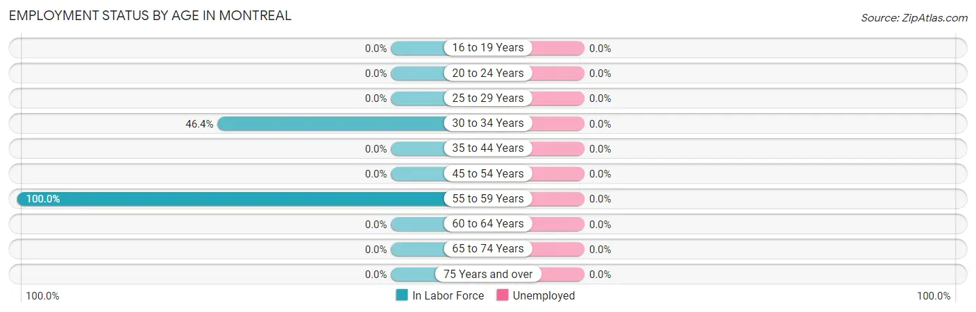 Employment Status by Age in Montreal