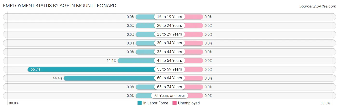 Employment Status by Age in Mount Leonard
