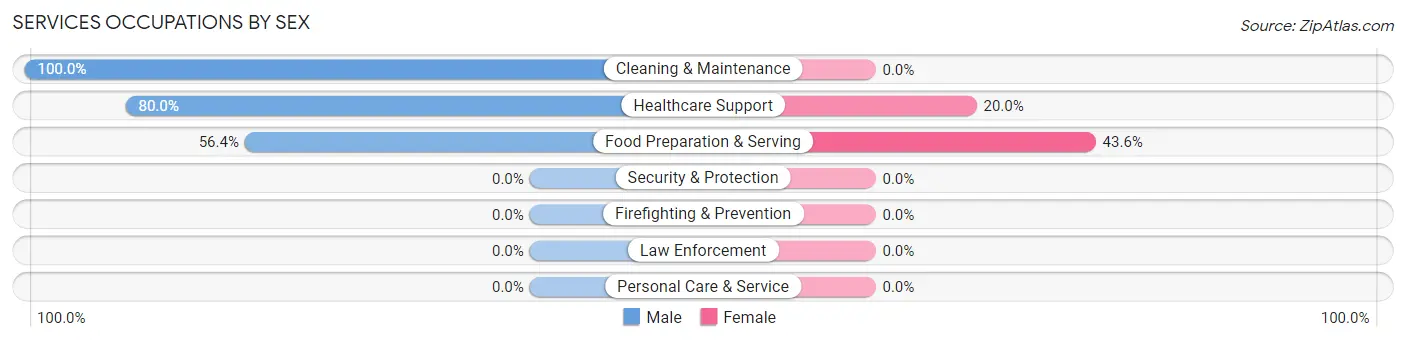 Services Occupations by Sex in Mountain Grove