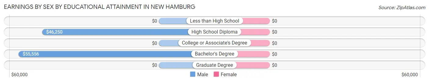 Earnings by Sex by Educational Attainment in New Hamburg
