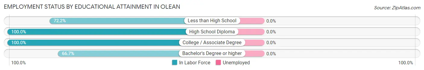 Employment Status by Educational Attainment in Olean