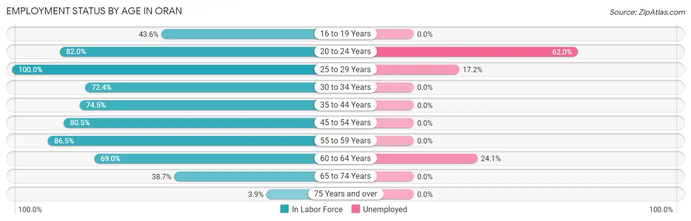 Employment Status by Age in Oran