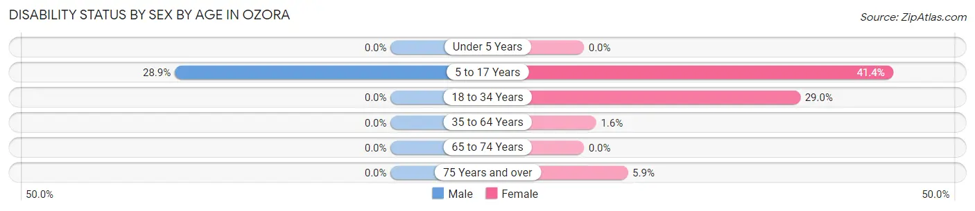 Disability Status by Sex by Age in Ozora