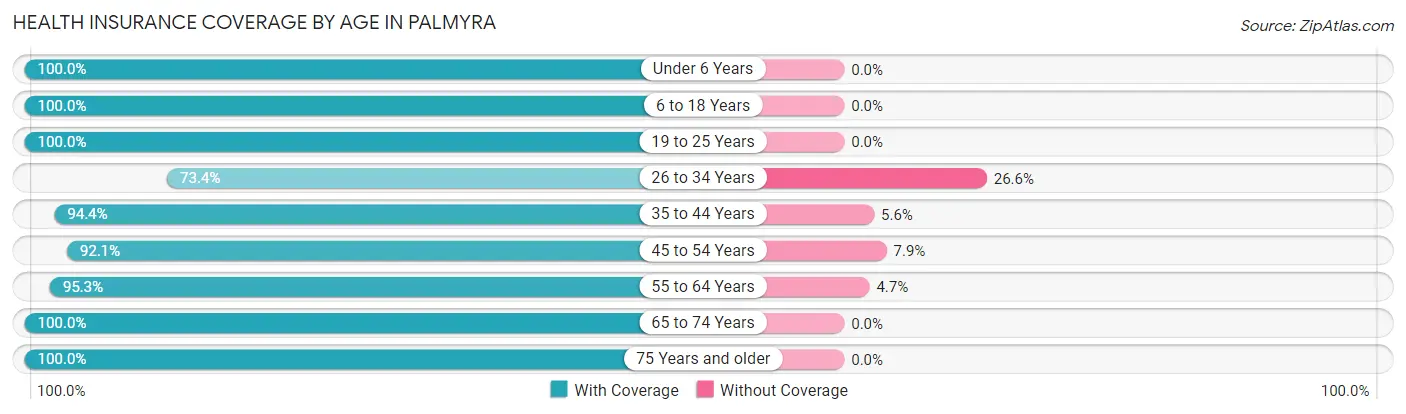 Health Insurance Coverage by Age in Palmyra