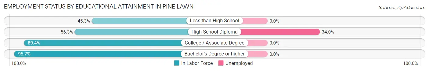 Employment Status by Educational Attainment in Pine Lawn