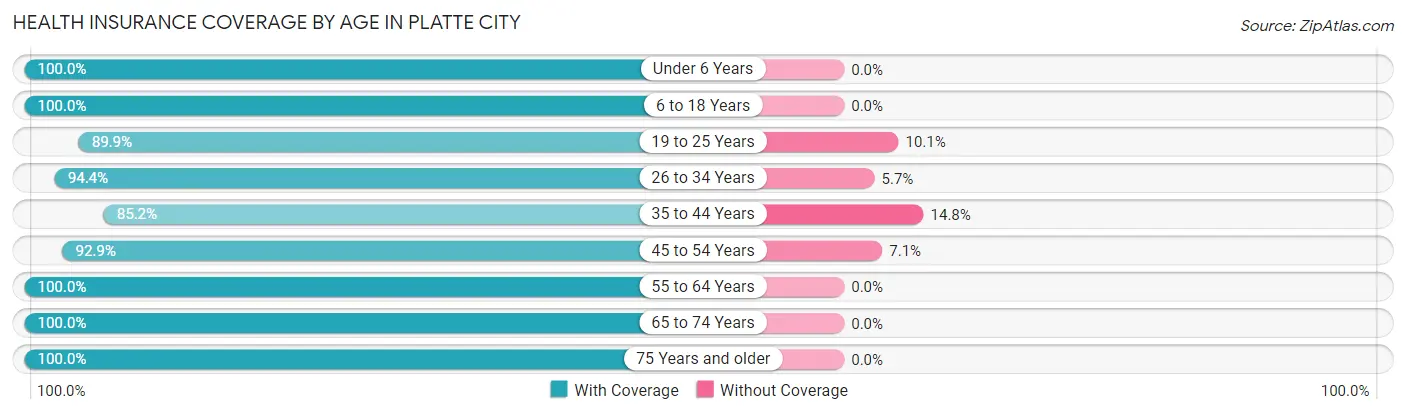 Health Insurance Coverage by Age in Platte City