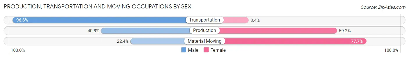 Production, Transportation and Moving Occupations by Sex in Platte City