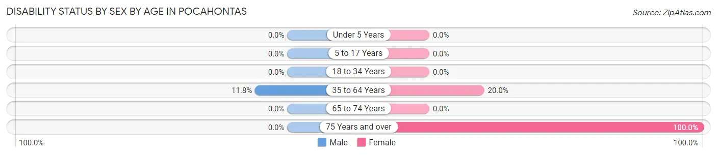 Disability Status by Sex by Age in Pocahontas
