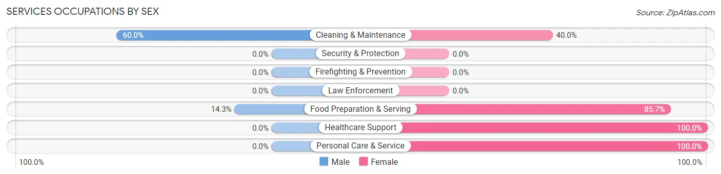 Services Occupations by Sex in Polo