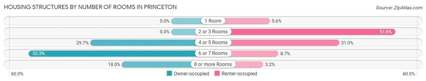 Housing Structures by Number of Rooms in Princeton