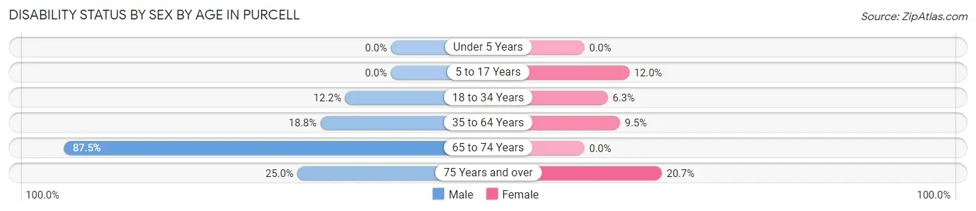 Disability Status by Sex by Age in Purcell