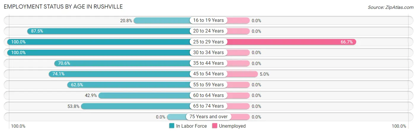 Employment Status by Age in Rushville