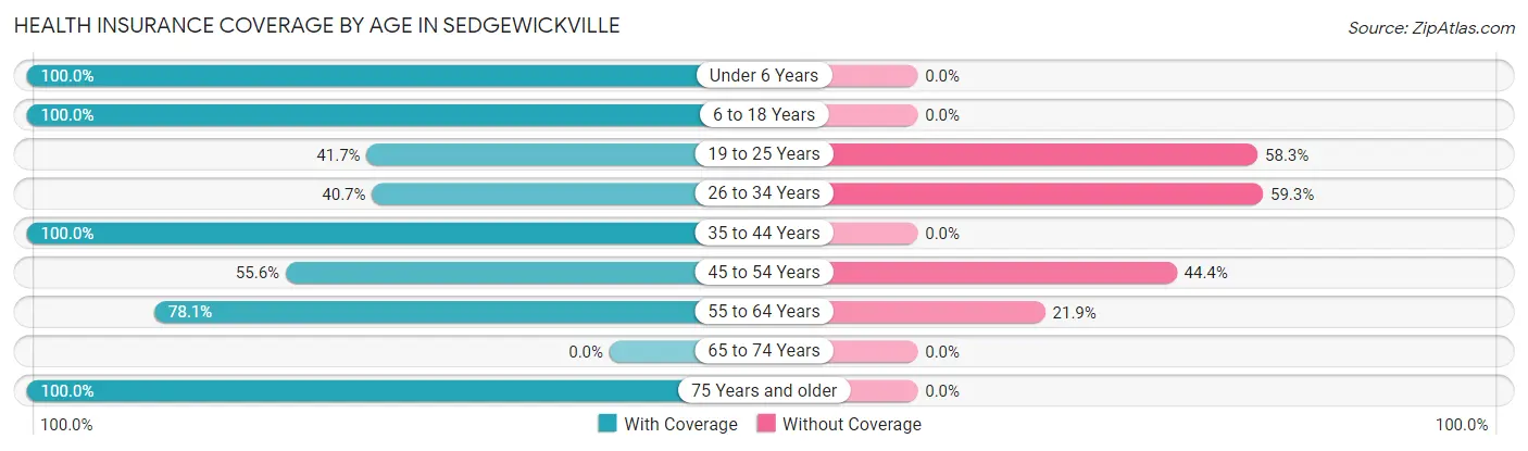 Health Insurance Coverage by Age in Sedgewickville