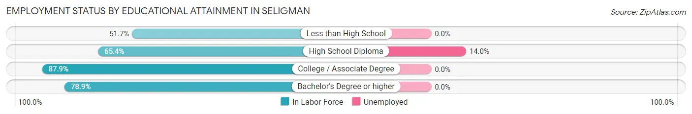 Employment Status by Educational Attainment in Seligman