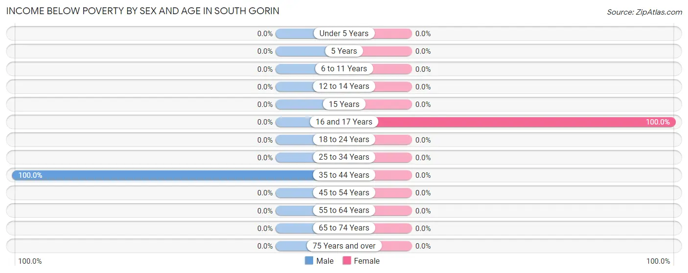 Income Below Poverty by Sex and Age in South Gorin
