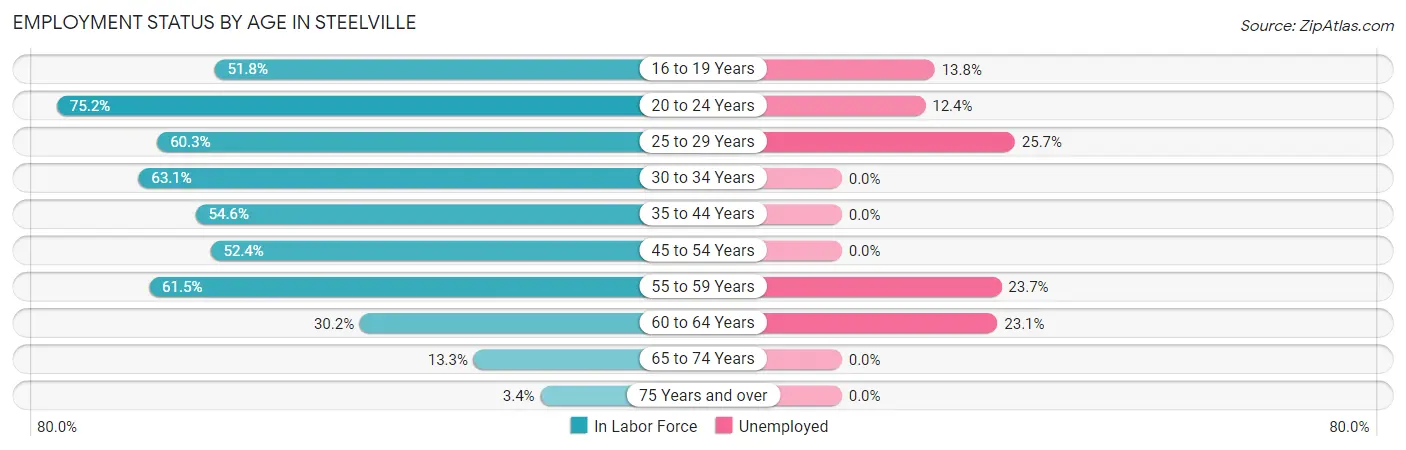 Employment Status by Age in Steelville