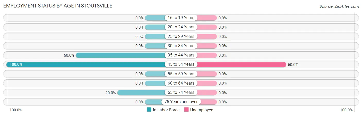Employment Status by Age in Stoutsville