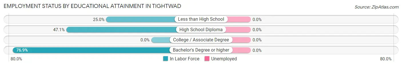 Employment Status by Educational Attainment in Tightwad