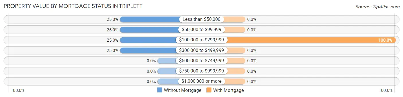 Property Value by Mortgage Status in Triplett