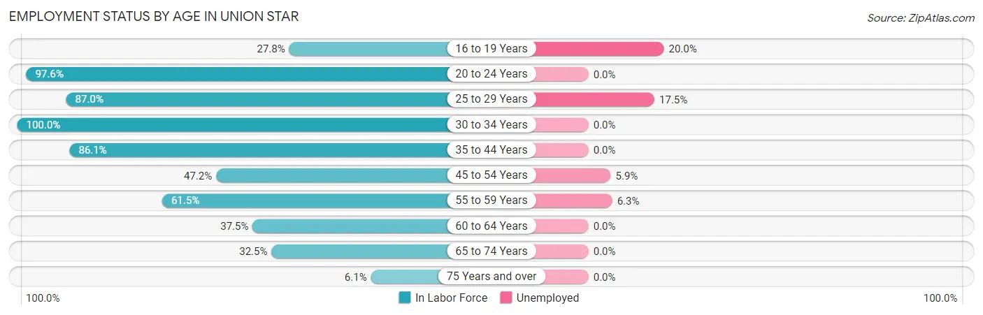 Employment Status by Age in Union Star