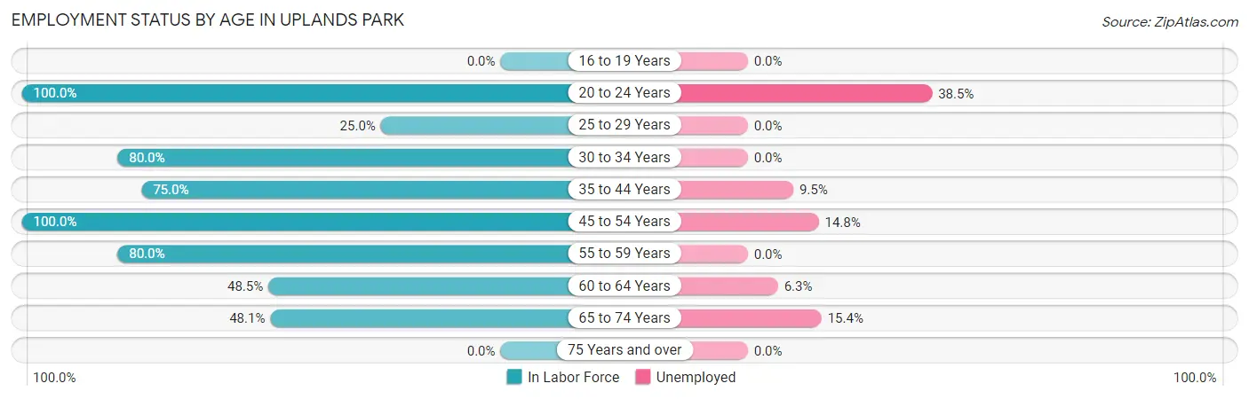 Employment Status by Age in Uplands Park
