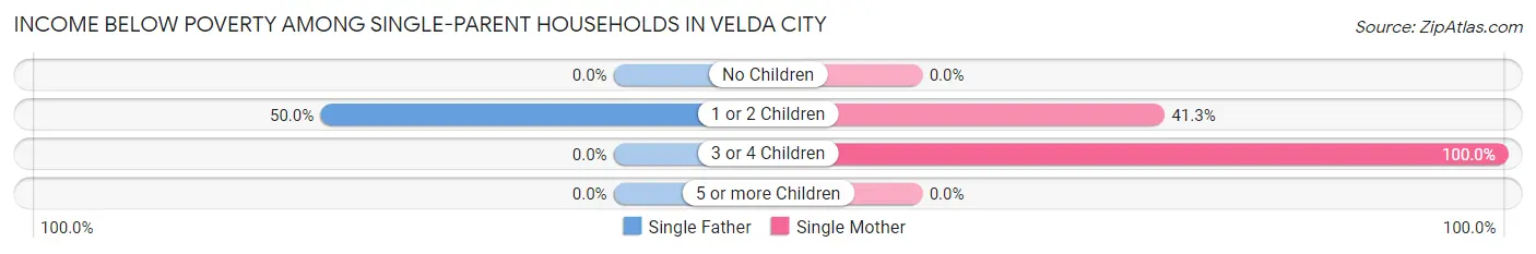 Income Below Poverty Among Single-Parent Households in Velda City