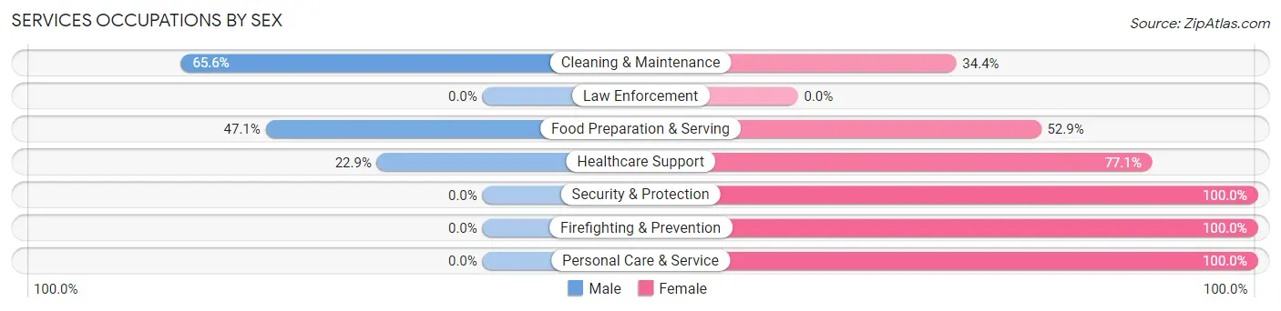 Services Occupations by Sex in Vinita Park