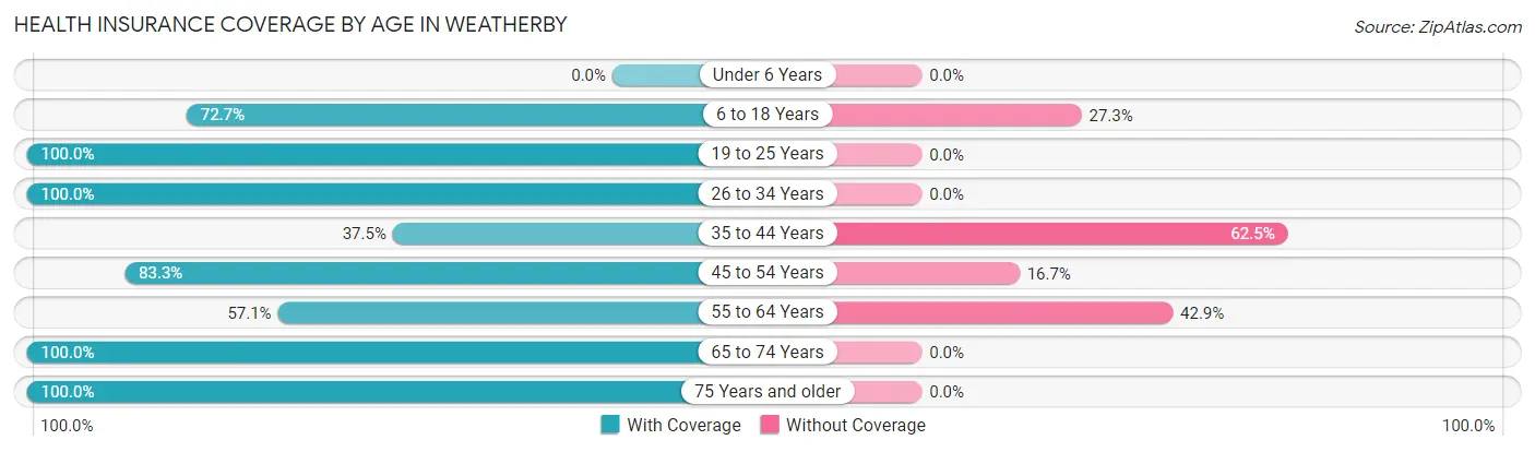 Health Insurance Coverage by Age in Weatherby