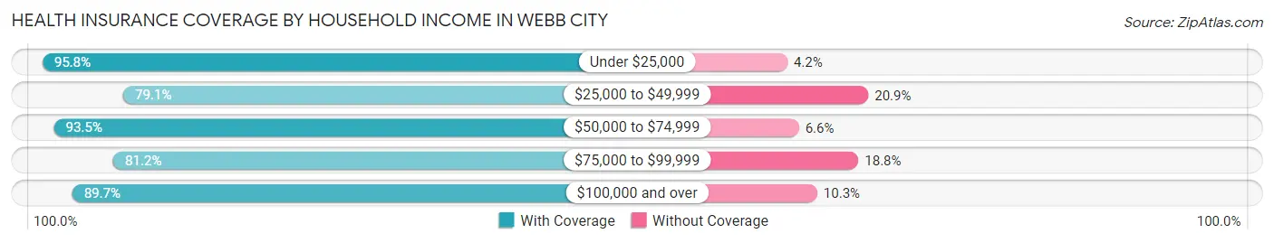Health Insurance Coverage by Household Income in Webb City