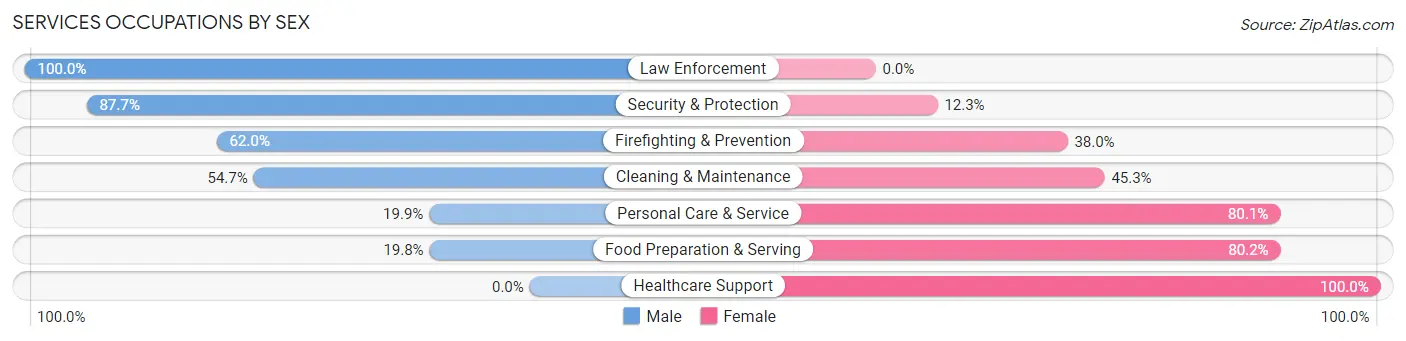 Services Occupations by Sex in Webster Groves