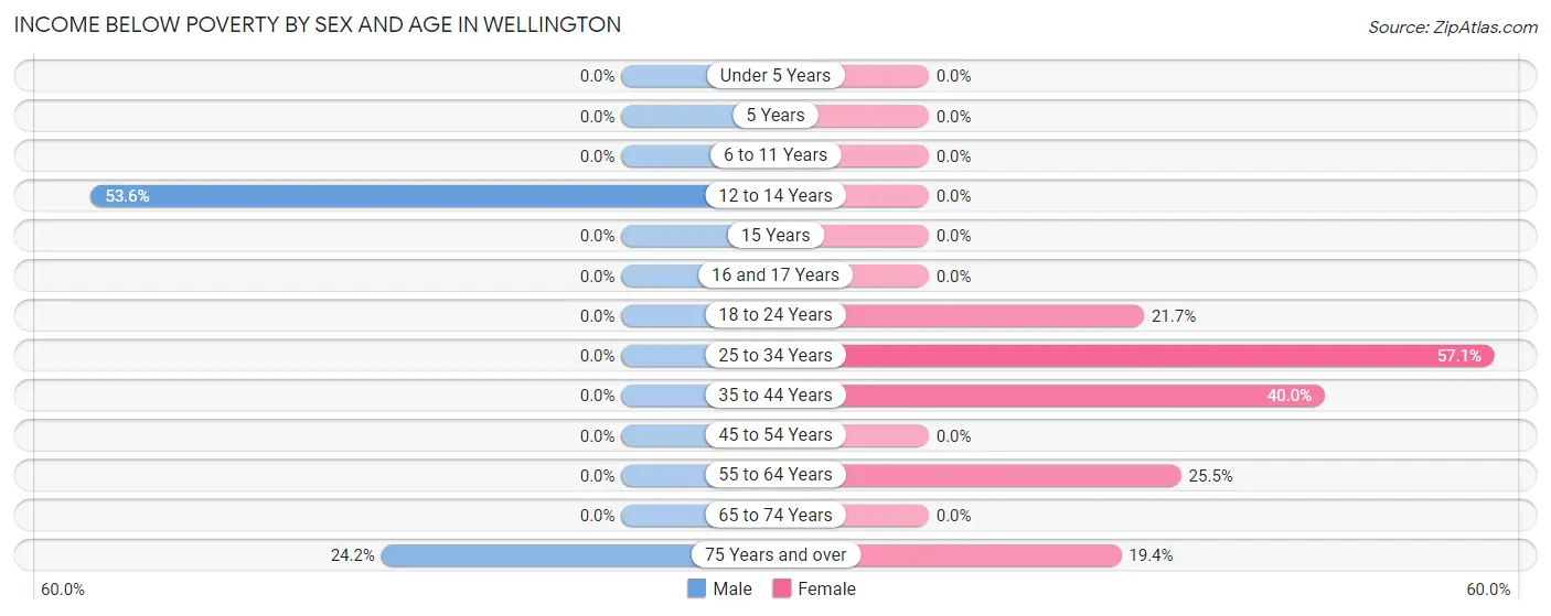 Income Below Poverty by Sex and Age in Wellington