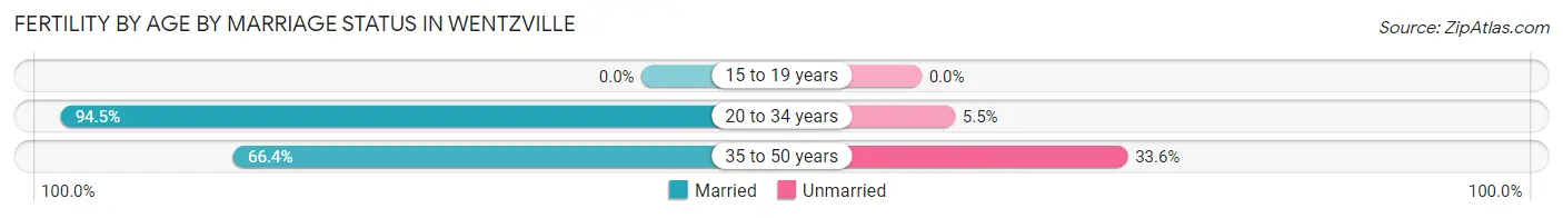 Female Fertility by Age by Marriage Status in Wentzville