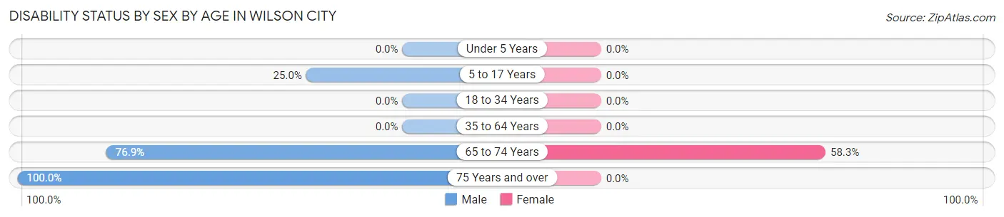 Disability Status by Sex by Age in Wilson City