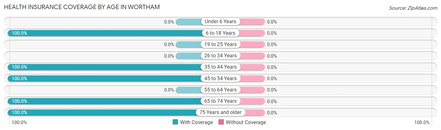 Health Insurance Coverage by Age in Wortham