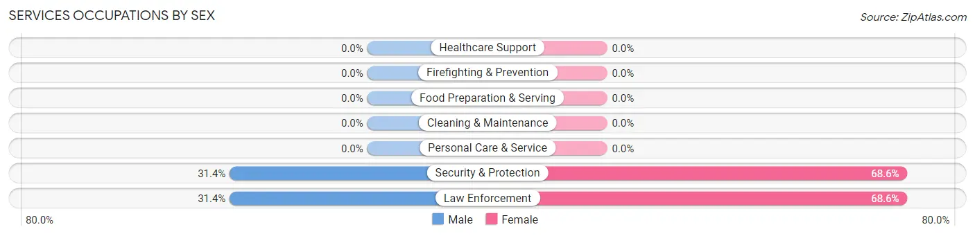 Services Occupations by Sex in Wortham