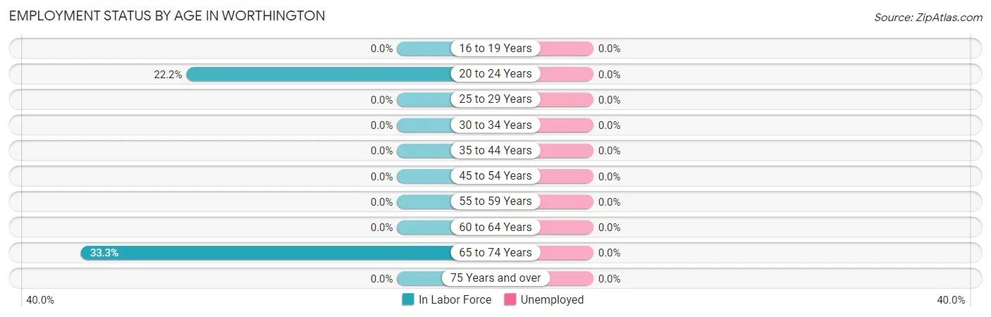 Employment Status by Age in Worthington