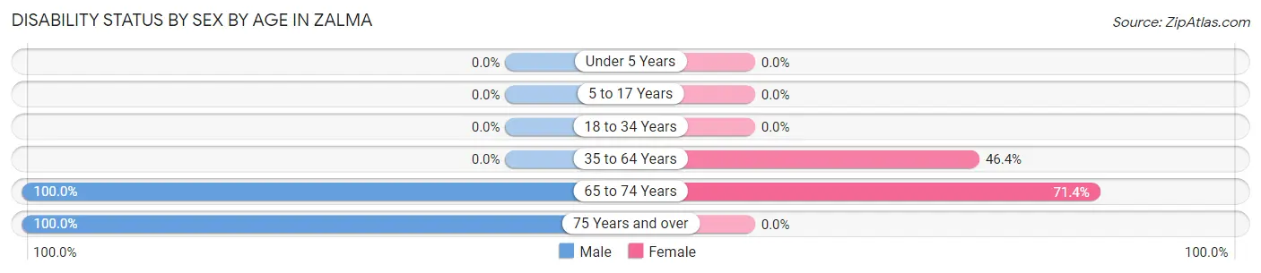 Disability Status by Sex by Age in Zalma