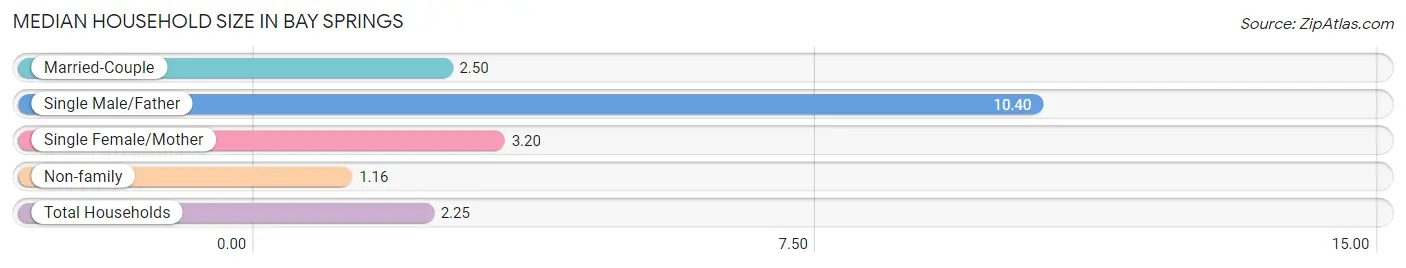 Median Household Size in Bay Springs