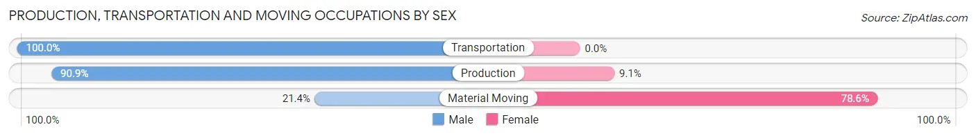 Production, Transportation and Moving Occupations by Sex in Beulah